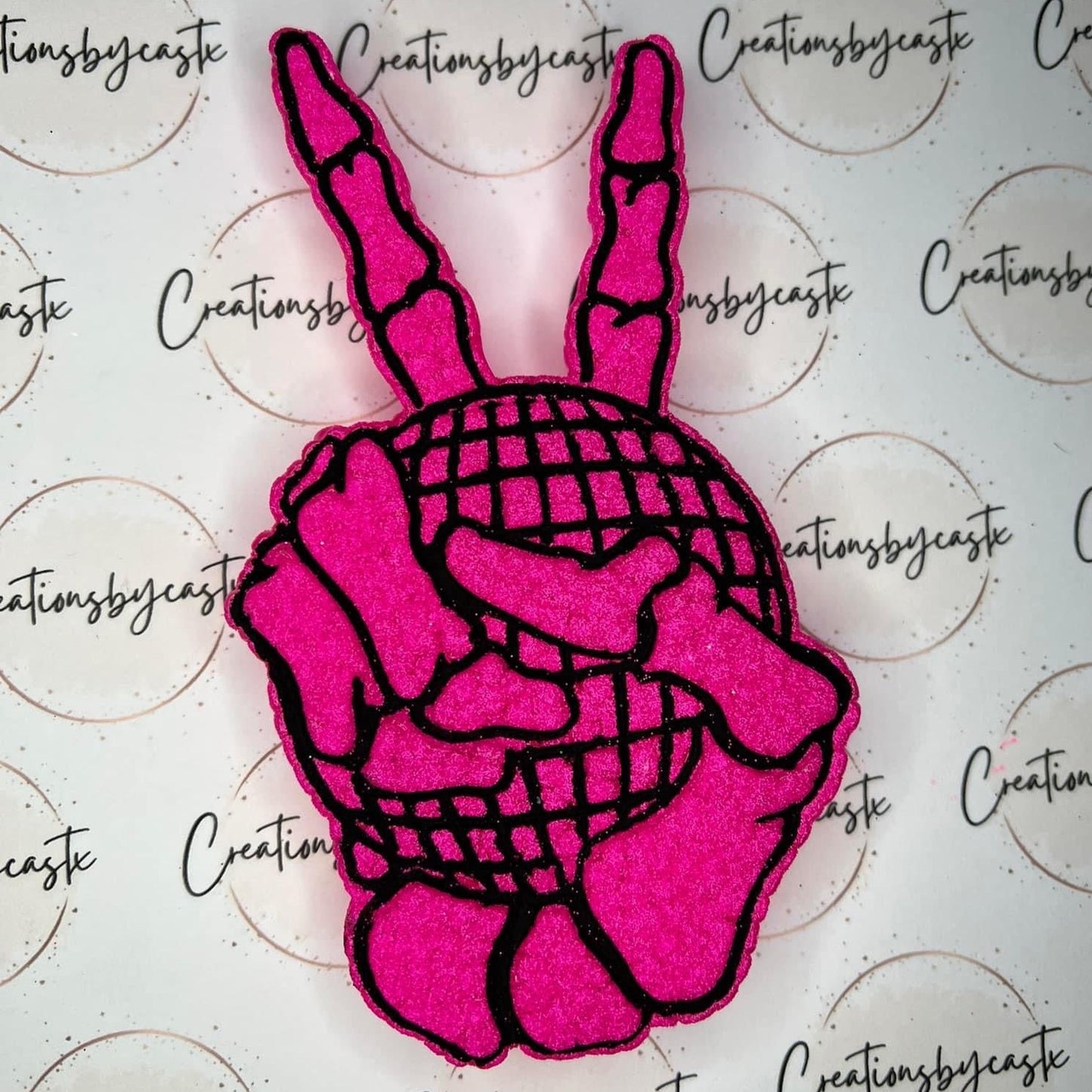 Peace Sign Skellie Hand w/ Disco Ball Silicone Mold - Casandra