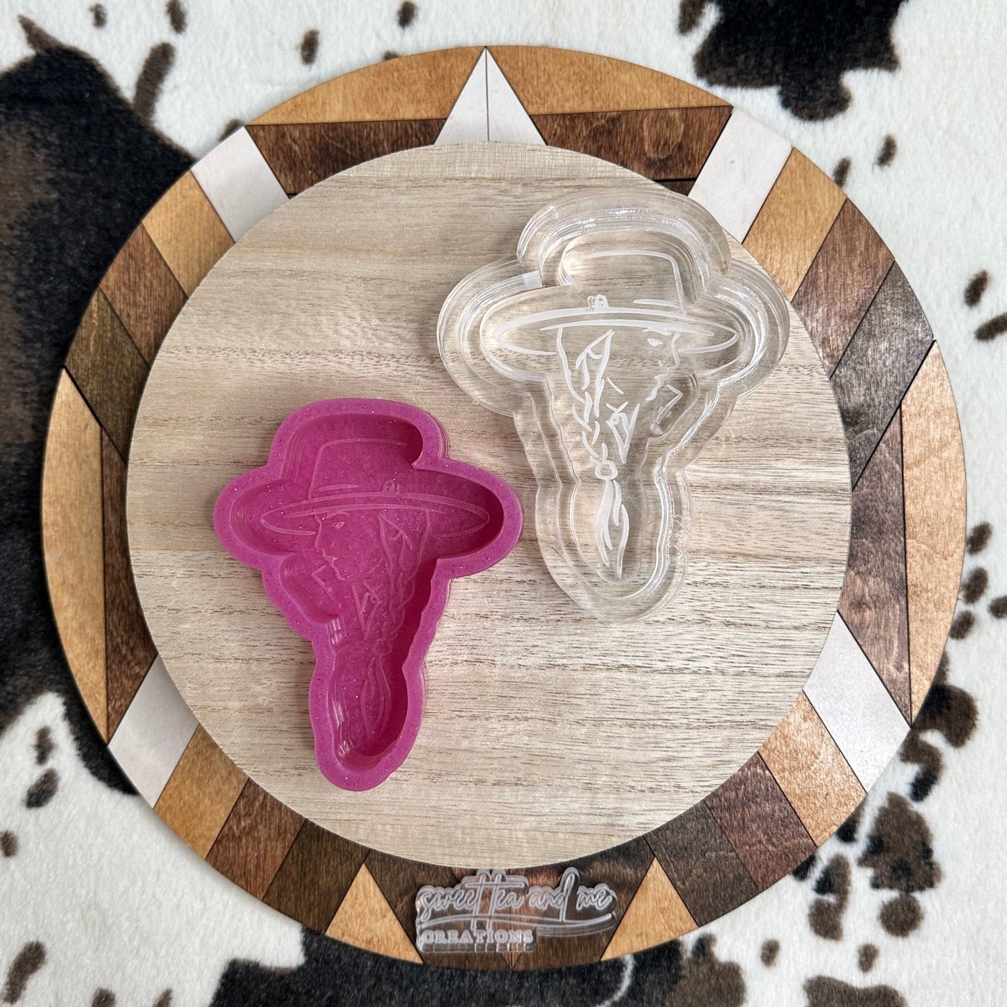 Cowgirl Braid with Hat Silicone Mold