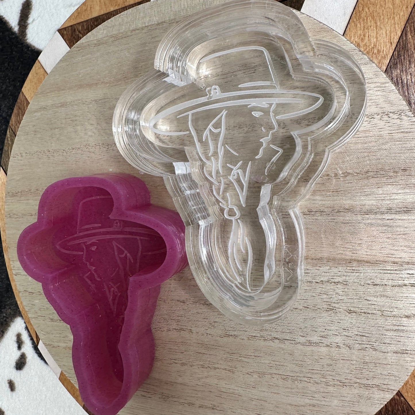 Cowgirl Braid with Hat Silicone Mold