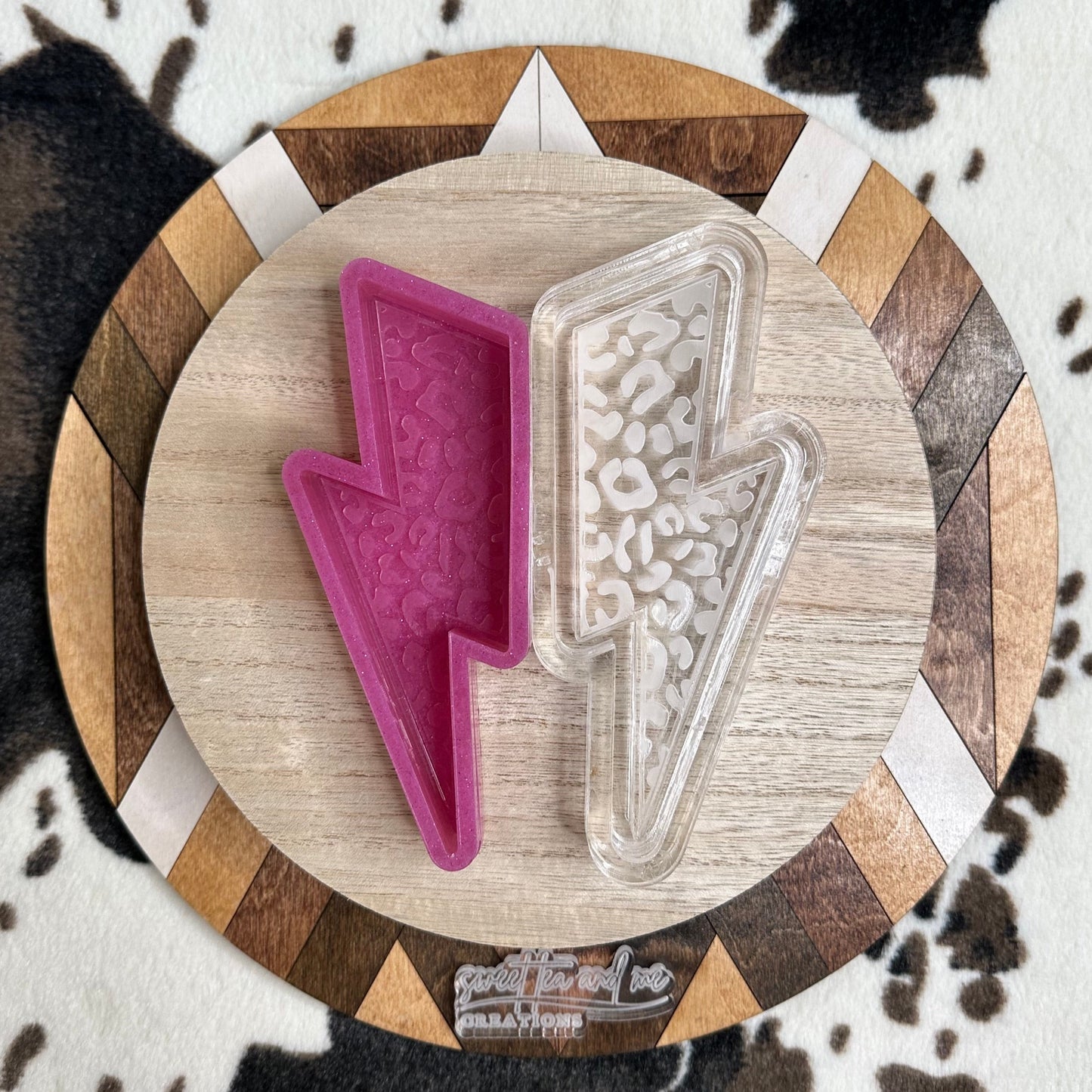 Cheetah Print Lightning Bolt Silicone Mold