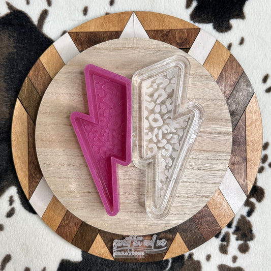Cheetah Print Lightning Bolt Silicone Mold