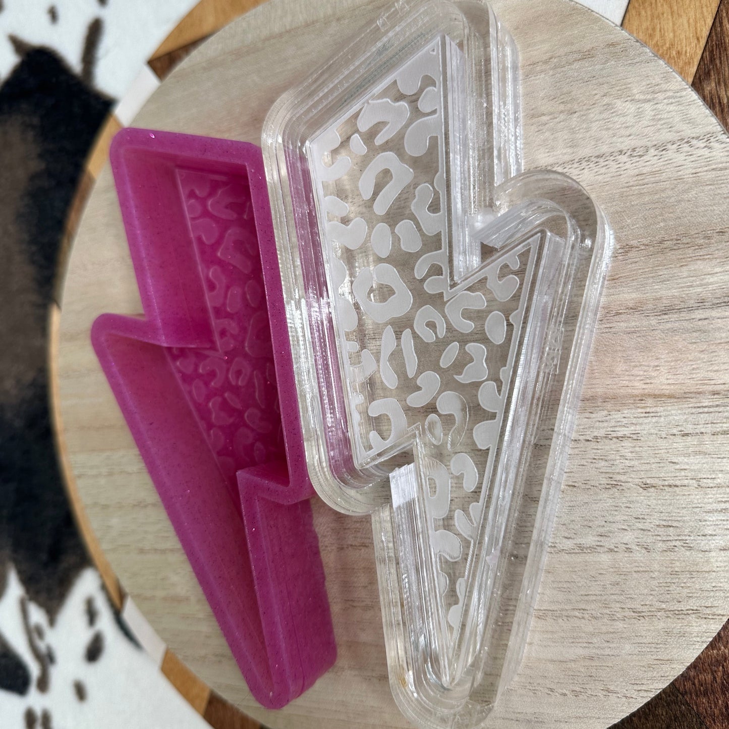 Cheetah Print Lightning Bolt Silicone Mold