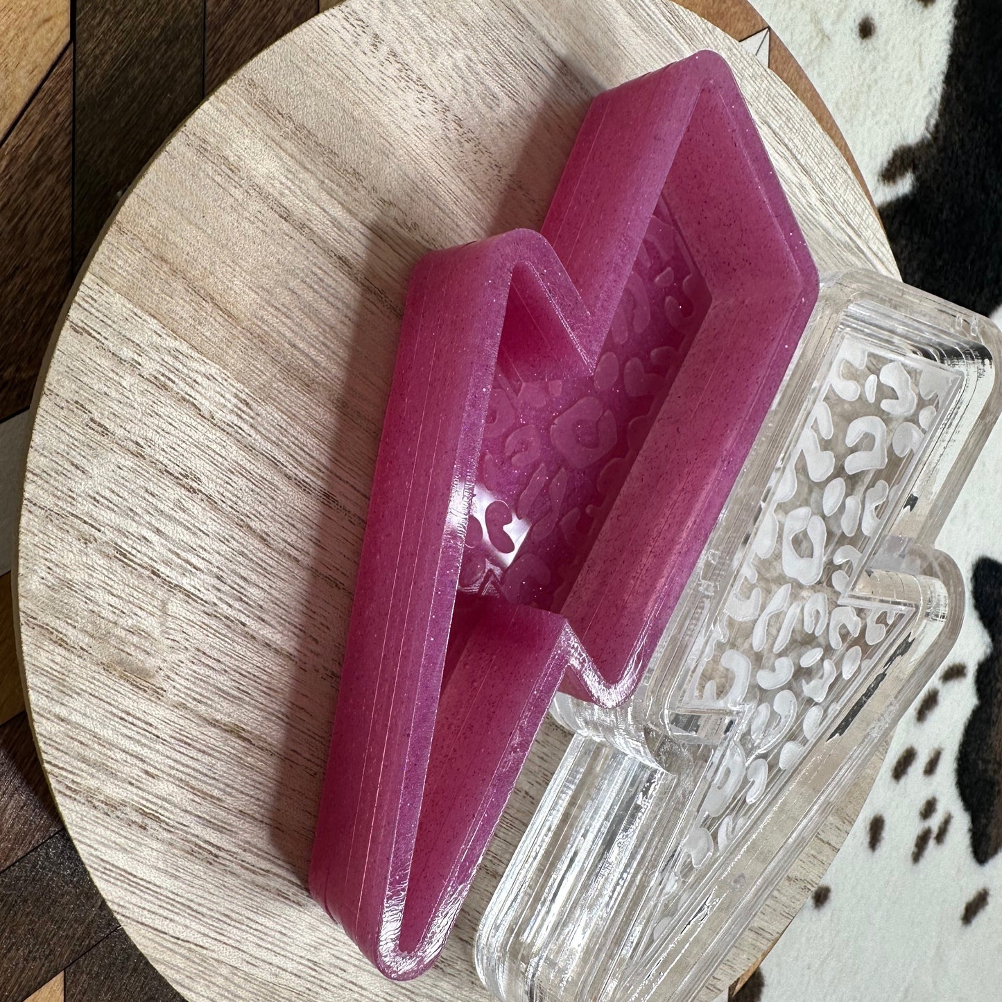 Cheetah Print Lightning Bolt Silicone Mold