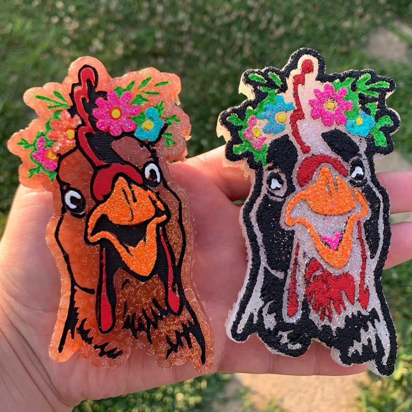 Floral Chicken Head Silicone Mold