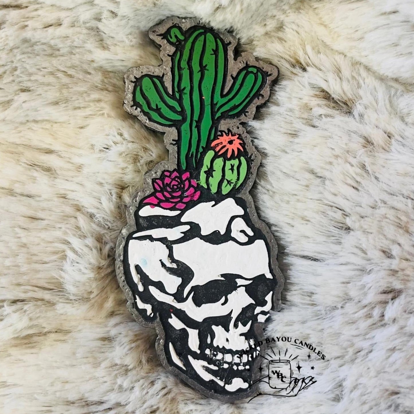 Skull with Cactus Silicone Mold