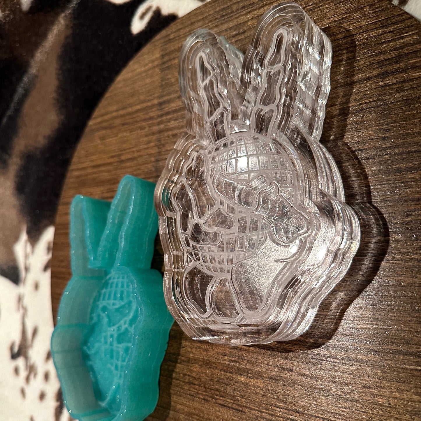 Peace Sign Skellie Hand w/ Disco Ball Silicone Mold - Casandra
