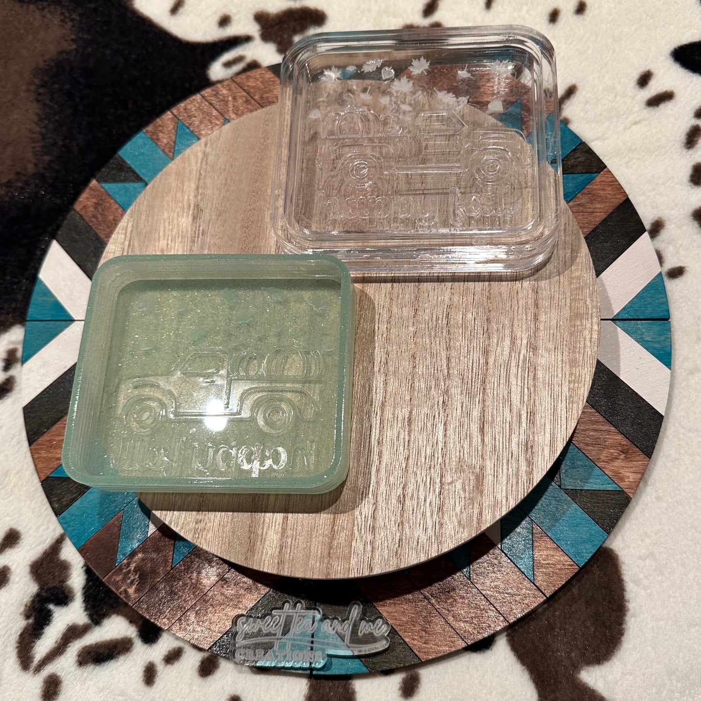 Happy Fall Truck with Pumpkins Silicone Mold