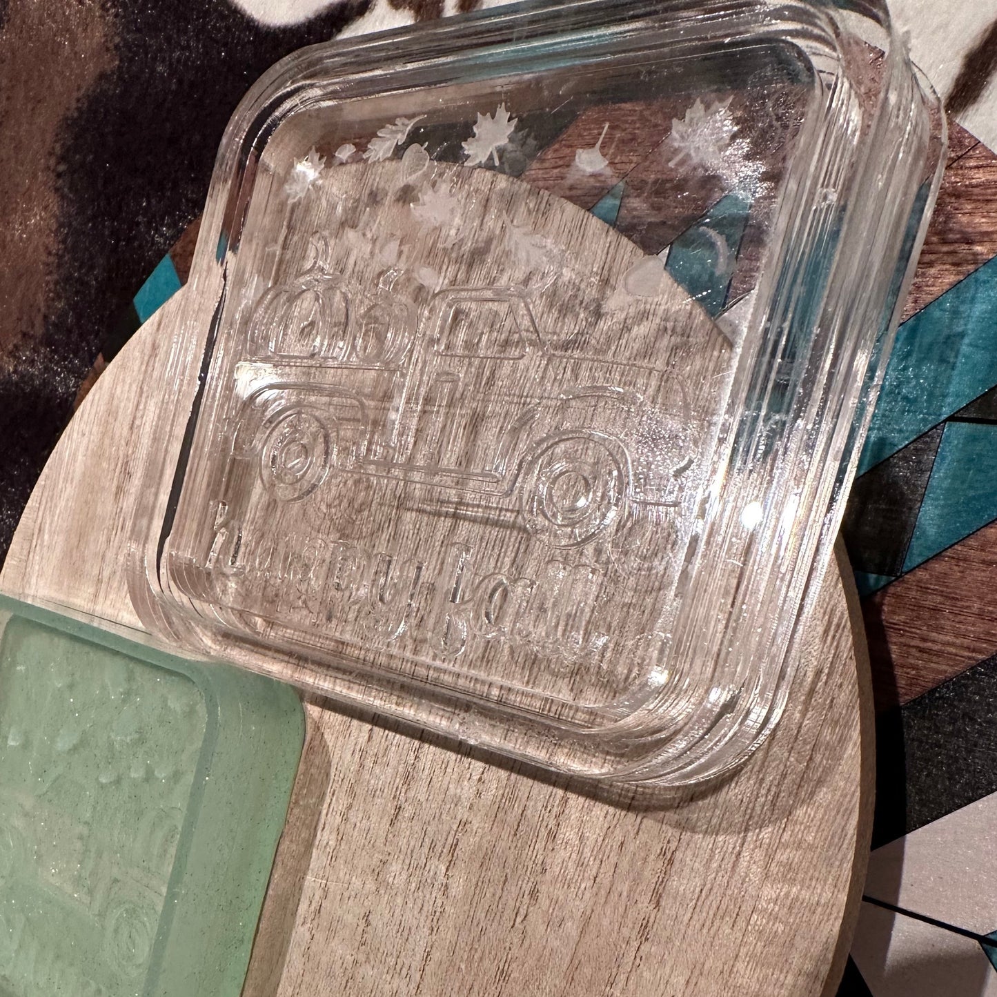 Happy Fall Truck with Pumpkins Silicone Mold