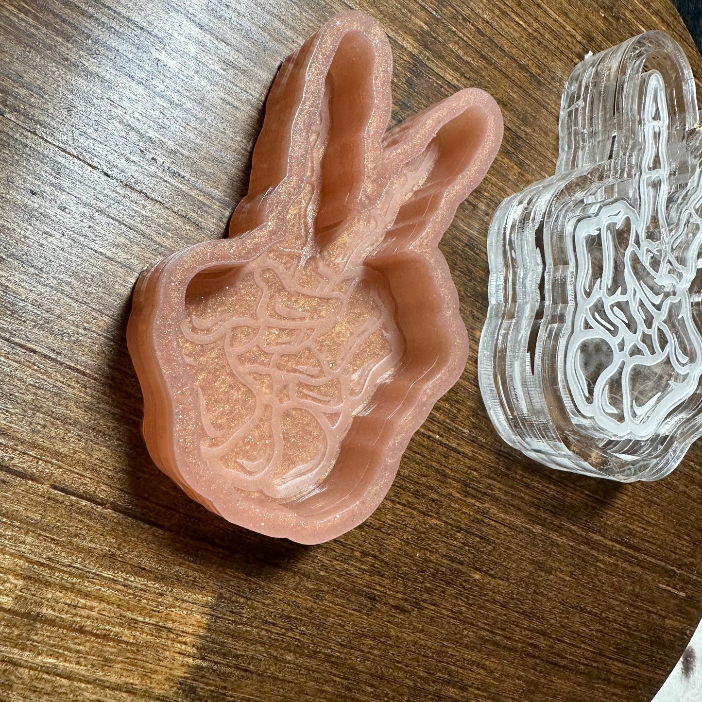 Peace Sign Skellie Hand Silicone Mold