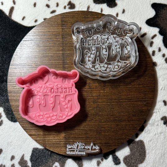 Hello Fall Cheetah Pumpkin Silicone Mold