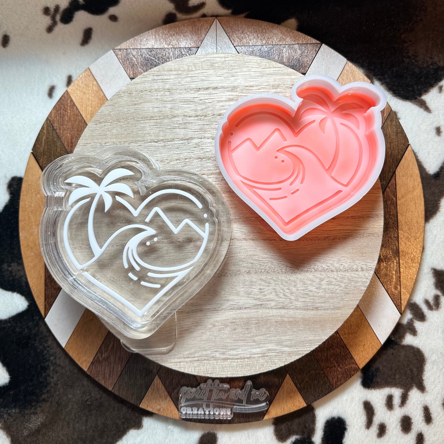 Heart Shaped Beach Scene Silicone Mold