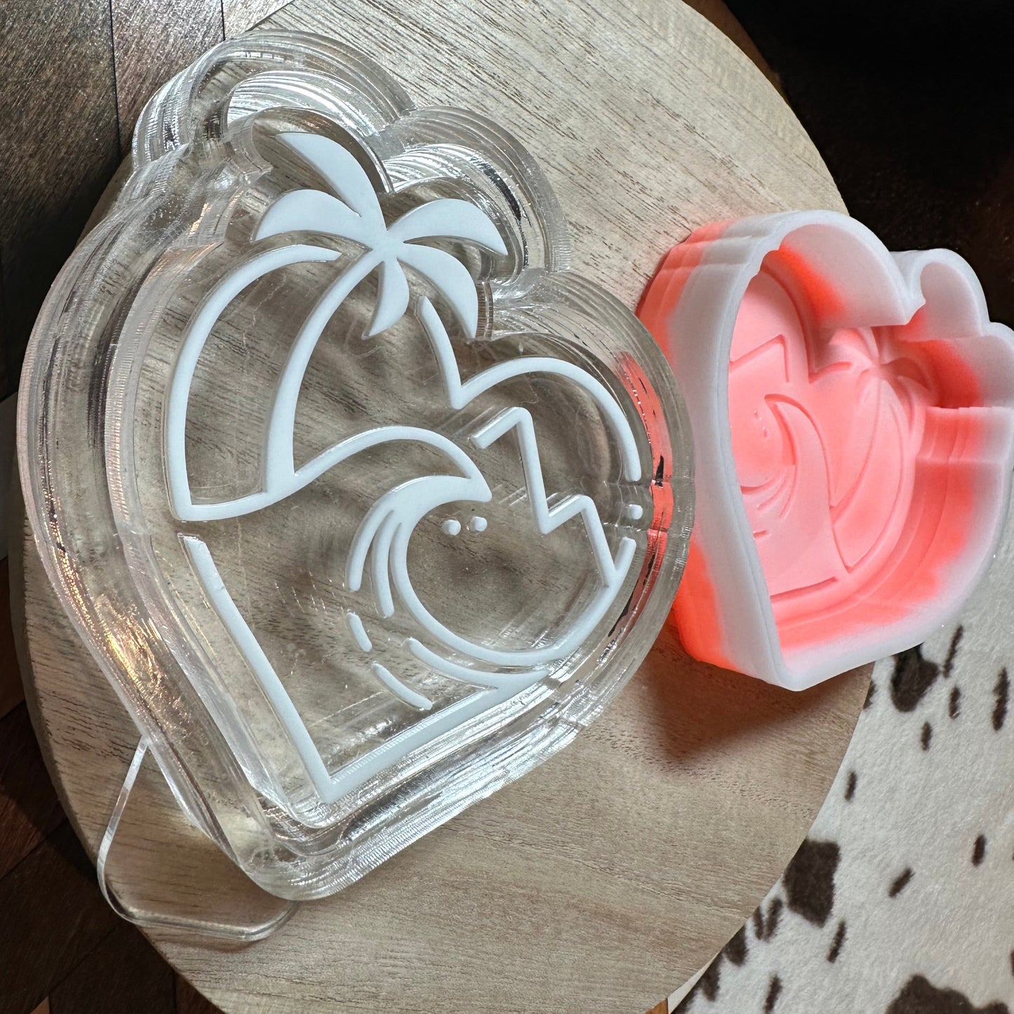 Heart Shaped Beach Scene Silicone Mold