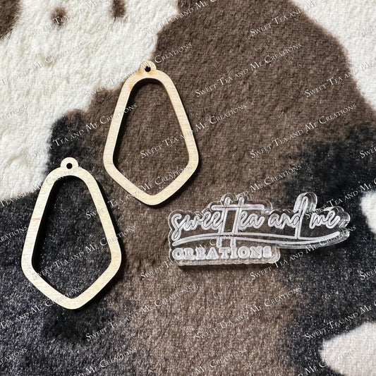 Oval Point Wood Bezel Earring Blank