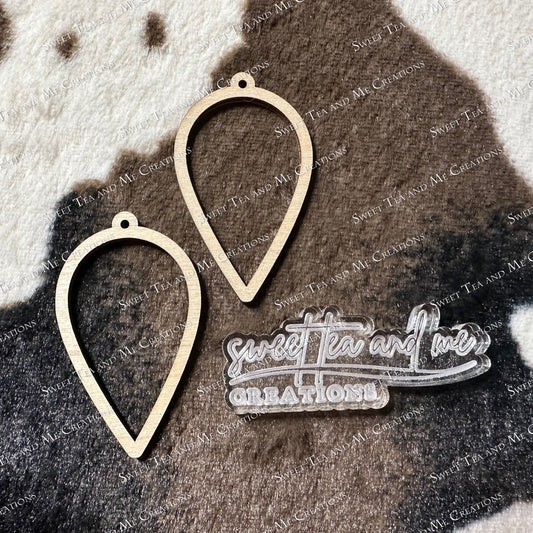 Inverted Drop Wood Bezel Earring Blank