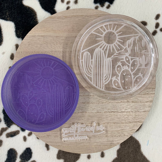Desert Scene Circle Silicone Mold